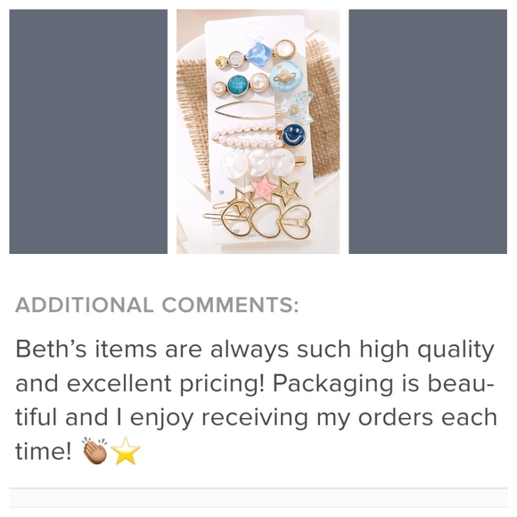 I'll Try & Restock 7 Piece Barrette Set, Hearts, Stars, Smiley Face & More - Picture 3 of 9